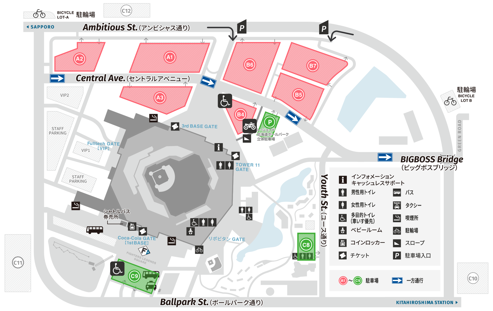 試合がない平日の駐車場 | HOKKAIDO BALLPARK F VILLAGE | 北海道